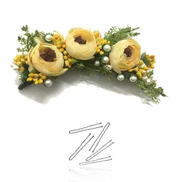 Hair Flare Artificial Floral With Pins Hair Accessory Set-54