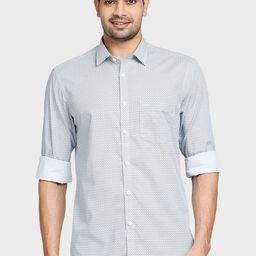 ColorPlus Men Blue Tailored Fit Opaque Printed Casual Shirt-image-34