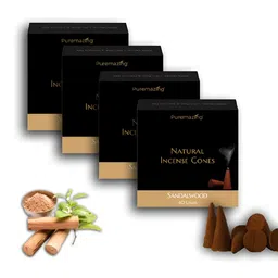 Imvelo Green your hygiene Puremazing 4 Pieces Brown Sandalwood Natural Incense Cones-44