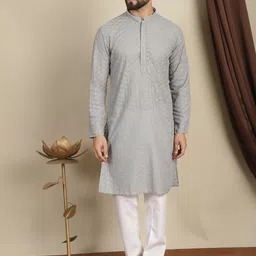 Anouk Embroidered Regular Pure Cotton Kurta With Churidar-picture-11