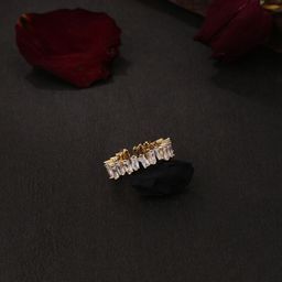 kashwini White Gold-Plated Stone-Studded Adjustable Finger Ring-image-48