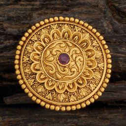 Kushal's Fashion Jewellery Gold-Plated Stones-Studded Finger Ring-image-100