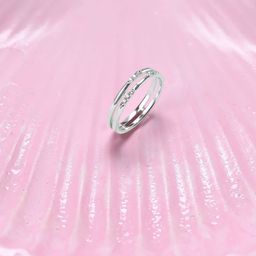 Mia by Tanishq 92.5 Sterling Silver Cubic Zirconia Studded Dual Glam Finger Ring-image-90