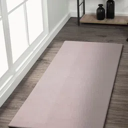 OBSESSIONS Soft Shaggy Peach-Colored Bedside Floor Runner-23