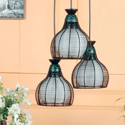 MFD HOME FURNISHING Black Textured Ceiling Lamp-23