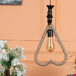 MFD HOME FURNISHING Brown Rope Heart Ceiling Lamp-43