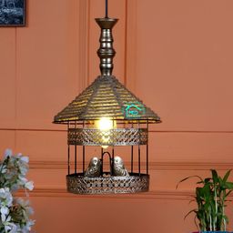 MFD HOME FURNISHING Gold-Toned Metal Quirky Ceiling Lamps-14