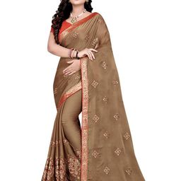 KALINI Ethnic Motifs Embroidered Zari Pure Chiffon Saree-image-39