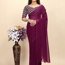 K 5 Fashion Pure Georgette Saree-image-17