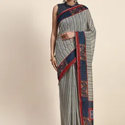 RACHNA Abstract Printed Art Silk Tussar Saree-12