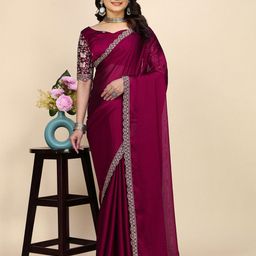 K 5 Fashion Embroidered Pure Chiffon Saree-image-77