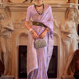 Anouk Woven Design Jaali Silk Blend Banarasi Saree-image-20