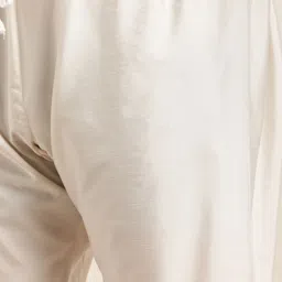SOJANYA PLUS Men Plus Size Off White Solid Kurta & Churidar Comes With a Nehru Jacket image 4