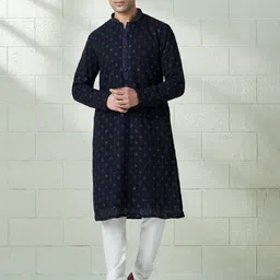 Twamev Floral Embroidered Sequinned Regular Georgette Kurta With Churidar-image-96