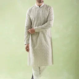 Arihant Rai Sinha Men Floral Embroidered Regular Kurta with Churidar-picture-14