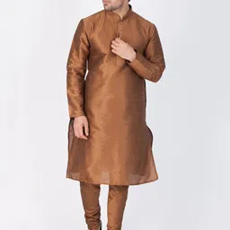 VASTRAMAY Men Ethnic Regular Kurta With Churidar-image-90