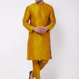 VASTRAMAY Mandarin Collar Regular Kurta With Churidar-image-8