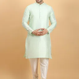 Ethluxis Men Ethnic Motifs Embroidered Regular Thread Work Kurta with Churidar-12