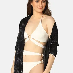 Da Intimo White Medium Coverage Cut Out Stylish Swim Set-image-23
