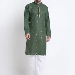 KRAFT INDIA Ethnic Motif Embroidered Sequinned Kurta With Trousers-image-45