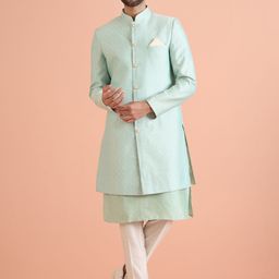 KISAH Self-Design Front Slit Sherwani-image-37