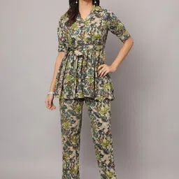 Fusion Threads Floral Printed Top With Trouser-picture-47