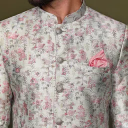 KISAH Self-Design  Sherwani Trouser Set image 3