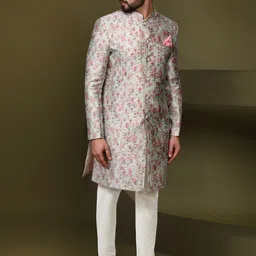 KISAH Self-Design  Sherwani Trouser Set image 4