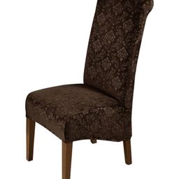 HOKIPO Brown Stretchable Velvet Long Back Chair Covers-image-64