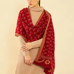 Soch Geometric Woven Design Acrylic Winter Shawl-picture-53