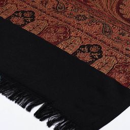 Pashmoda Women Black & Maroon Woven Design Jamawar Shawl image 3