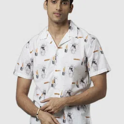 Celio Attack on Titan Printed Cotton Casual Shirt-image-3