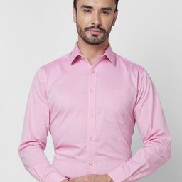 Raymond Slim Fit Self Design Cutaway Collar Pure Cotton Formal Shirt-image-71