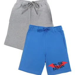 DC by Wear Your Mind Boys Set Of 2 Blue & Grey Printed Batman Shorts-image-90