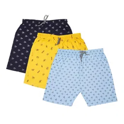 BAESD Boys Pack Of 3 Geometric Printed Pure Cotton Shorts-24