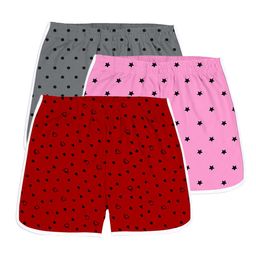 BAESD Girls Pack Of 3 Geometric Printed Pure Cotton Shorts-image-60