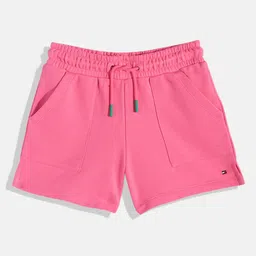 Tommy Hilfiger Girls Solid Loose Fit Mid-Rise Knitted Regular Shorts-picture-11