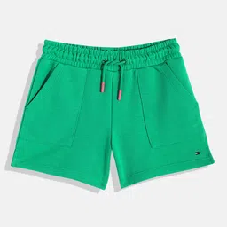 Tommy Hilfiger Girls Solid Loose Fit Mid-Rise Knitted Regular Shorts-picture-10