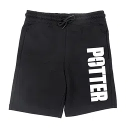 Harry Potter by Wear Your Mind Boys Black Typography Printed Harry Potter Shorts-image-79