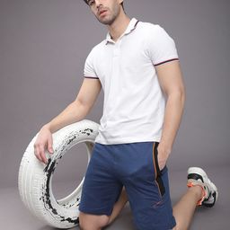The Indian Garage Co Men Blue Solid Mid-Rise Regular Shorts-image-45