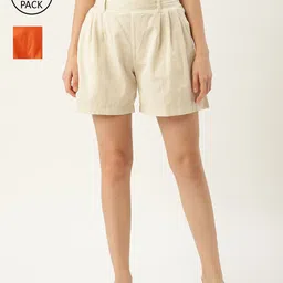 Molcha Women Pack of 2 Regular Shorts-image-15