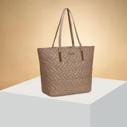 Forever Glam by Pantaloons Colourblocked PU Oversized Shopper Shoulder Bag with Quilted-picture-13