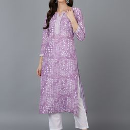 KALINI Ethnic Motifs Printed Straight Kurta-image-25