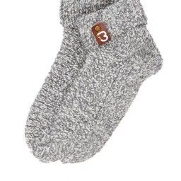 Bharatasya Girls Grey Melange Self Design Acrylic Ankle-Length Socks-picture-1