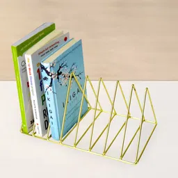 Tranquil Square Gold-Toned Triangle Book Organizer Stand-image-74