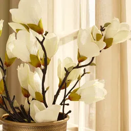 Pure Home and Living White Cherry Blossom Faux Flower Stem-54