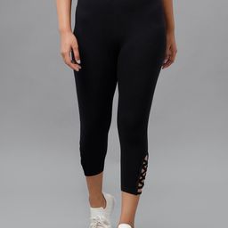 De Moza Women Black Solid Activewear Tights-picture-7
