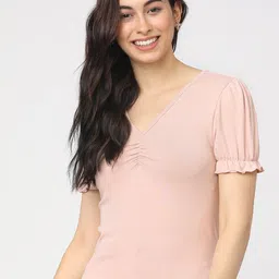 Tokyo Talkies Pink Knited Regular Top-image-81