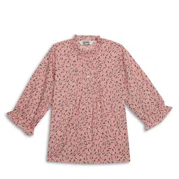 Cantabil Girls Floral Printed Mandarin Collar Top-picture-24