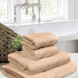 Home Fresh Beige 4 Pieces 650 GSM Cotton Towel Set-29